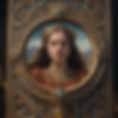 Artistic Detail in Tarot Card Design Close-up of intricate artwork on a tarot card