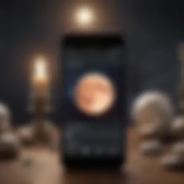 User Interface of Moon Astrology App User interface of a popular moon astrology app