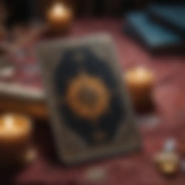 A serene tarot card spread on a velvet cloth, indicating psychic reading methods.