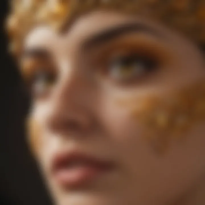 An artistic representation of golden sapphire's cultural significance across different civilizations.