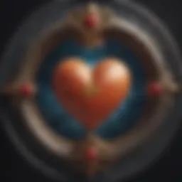 Celestial symbols representing astrological signs intertwined with hearts