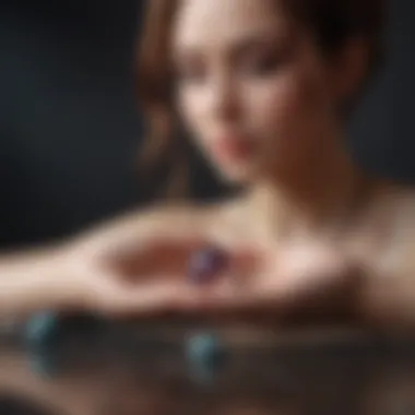 A person meditating while holding a gemstone that corresponds to their zodiac sign