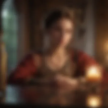 Serene Tarot Reflection A serene setting for personal reflection using tarot