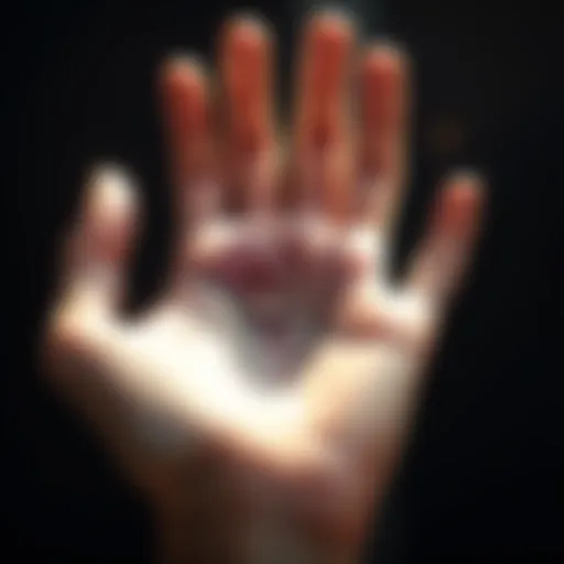 Anatomical diagram illustrating the structure of the palm.