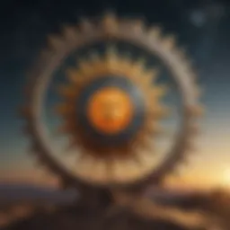 Celestial alignment representing Sun and Moon signs
