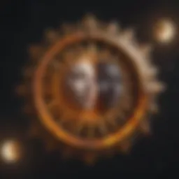 Celestial representation of Leo sun sign and moon sign integration.