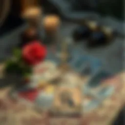 A beautifully arranged tarot card spread symbolizing relationship insights