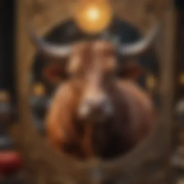 Taurus Zodiac Symbolism in Tarot Symbolic representation of the Taurus zodiac sign within a tarot reading context