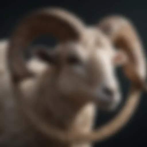 Symbol of the Aries zodiac sign represented by a ram