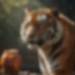 Symbolic representation of Chinese astrology featuring the Tiger