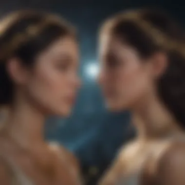 Interpersonal Harmony Under Libra Moon Two figures representing harmonious relationships