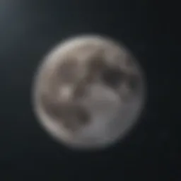 Celestial view of the moon in its current phase surrounded by stars