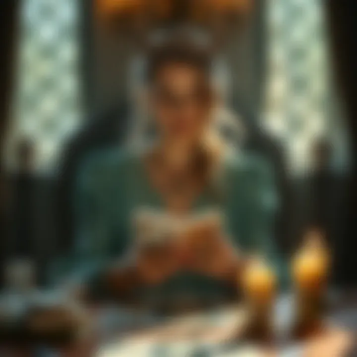 Artistic Tarot Reading Session Artistic depiction of tarot reading session