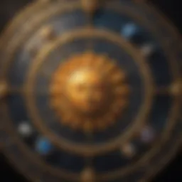 Astrological chart showcasing sun, moon, and rising signs