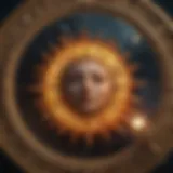Astrological chart illustrating sun, moon, and rising signs