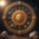 Astrological chart depicting sun, moon, and rising signs
